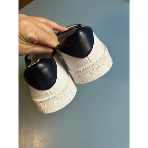 Karl Lagerfeld Paris White Embroidered Men Size 8 Slip-on Loafers Made in France - Picture 6 of 6